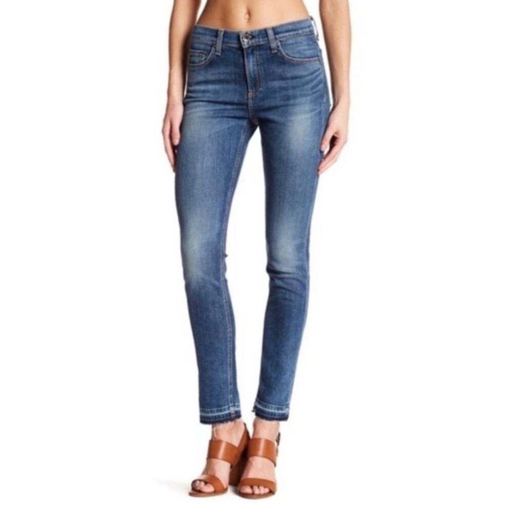 Rag & Bone High Rise 10 Inch Dre Slim Boyfriend Jeans in Bainbridge Wash Size 25